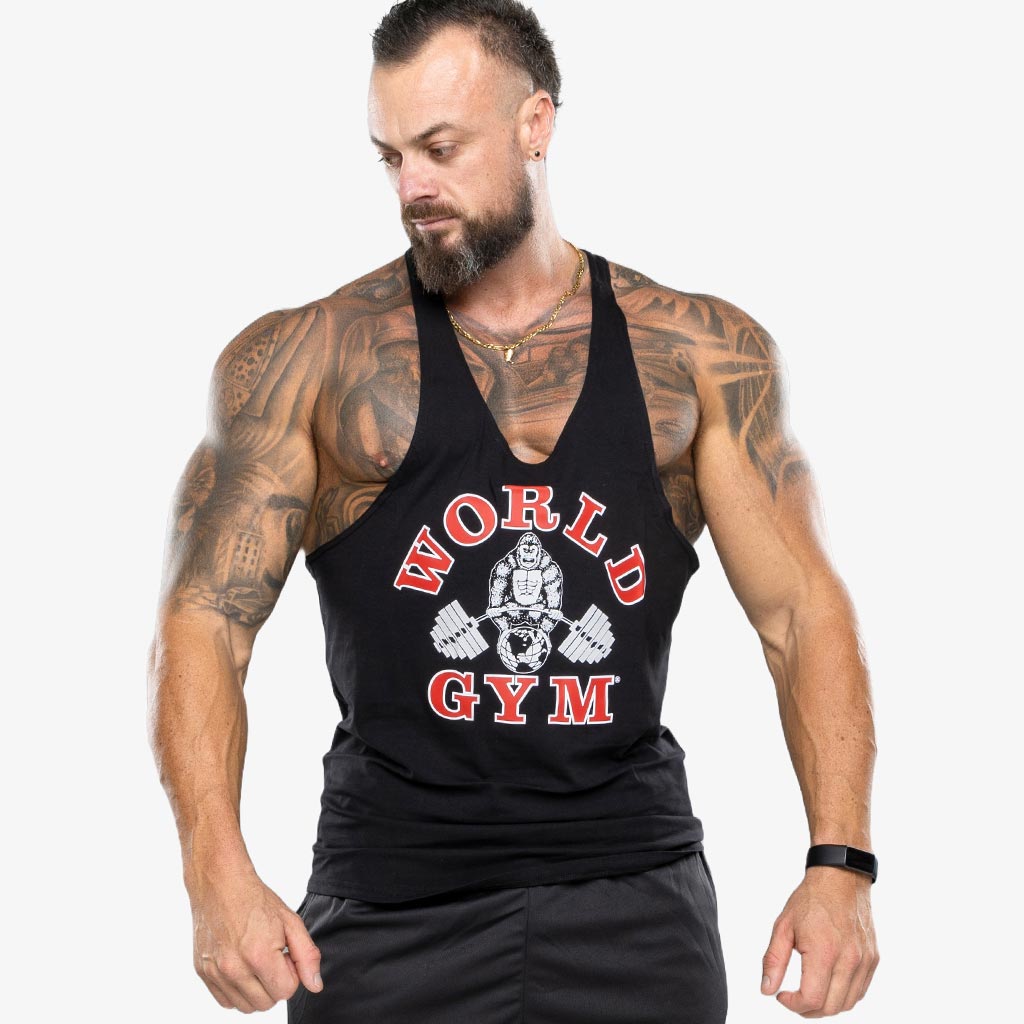 Shop Stringer Singlet World Gym Branded | Men's Stringer Tanks - World ...